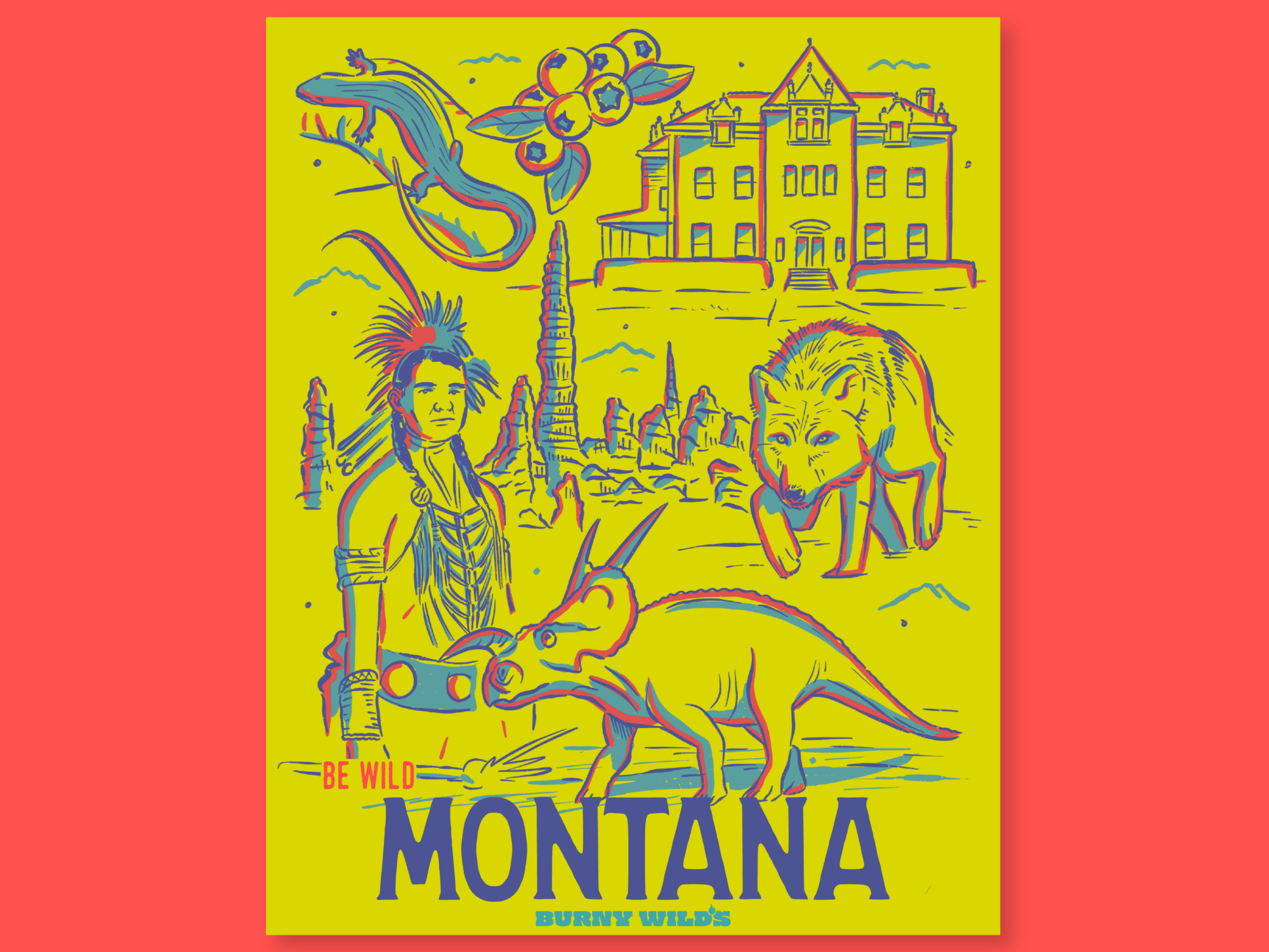 Montana State Poster- Digital Download - Burny Wild's