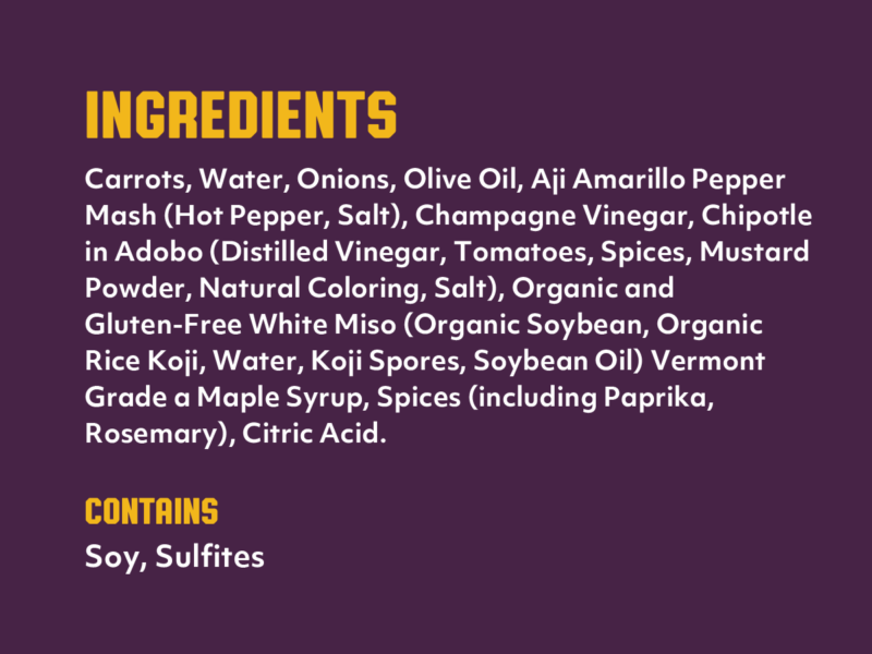 Burny Wild's Adventure Sauce Ingredients List