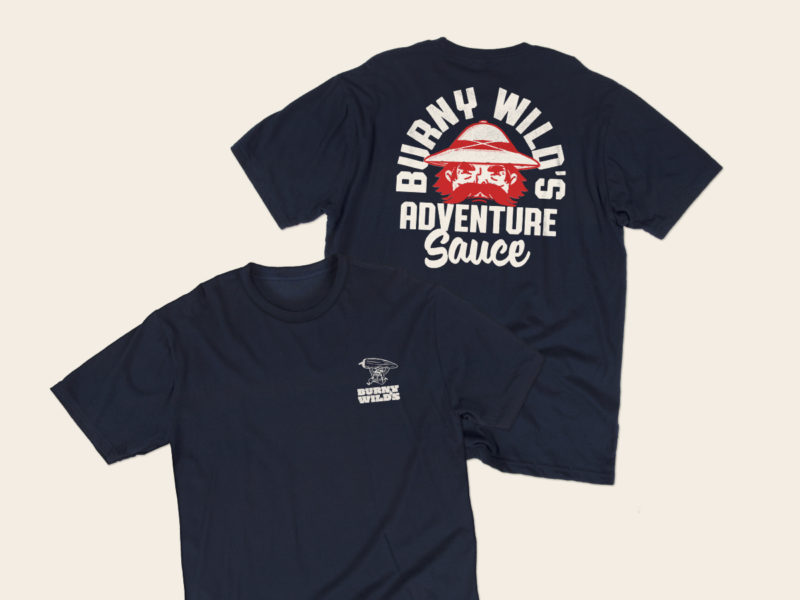 Navy Front and Back | Burny Wild's Logo T-Shirt