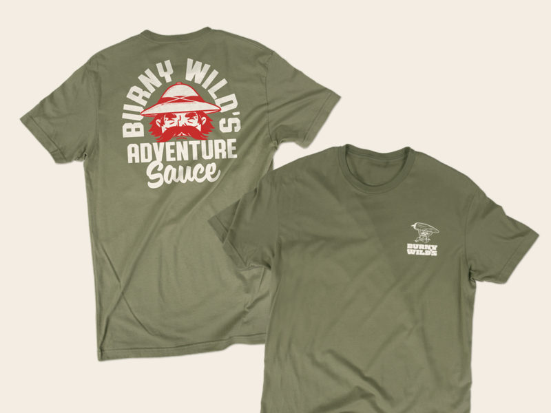 Olive Front and Back | Burny Wild's Logo T-Shirt