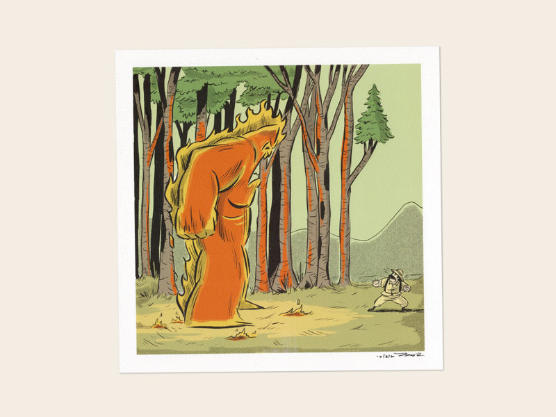 Forest Fire | Burny Wild's 10 x 10" Art Print