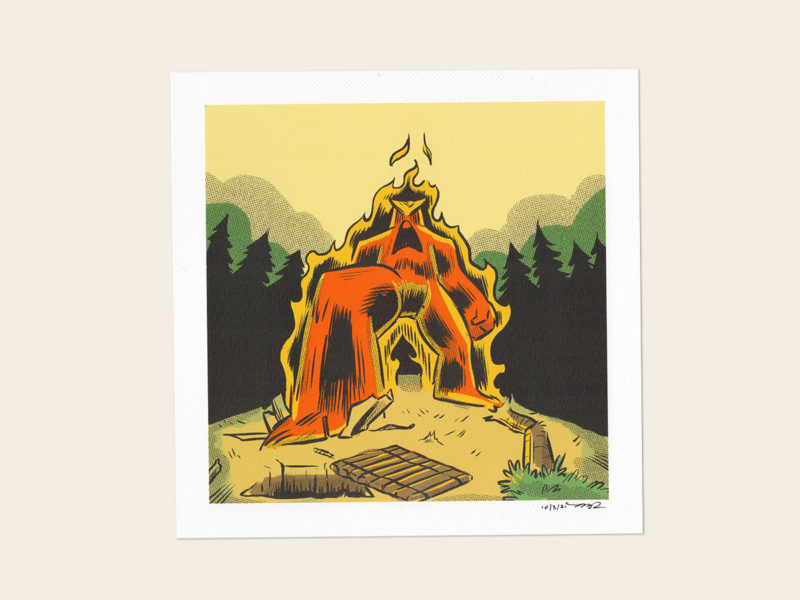 On Fire | Burny Wild's 10 x 10" Art Print