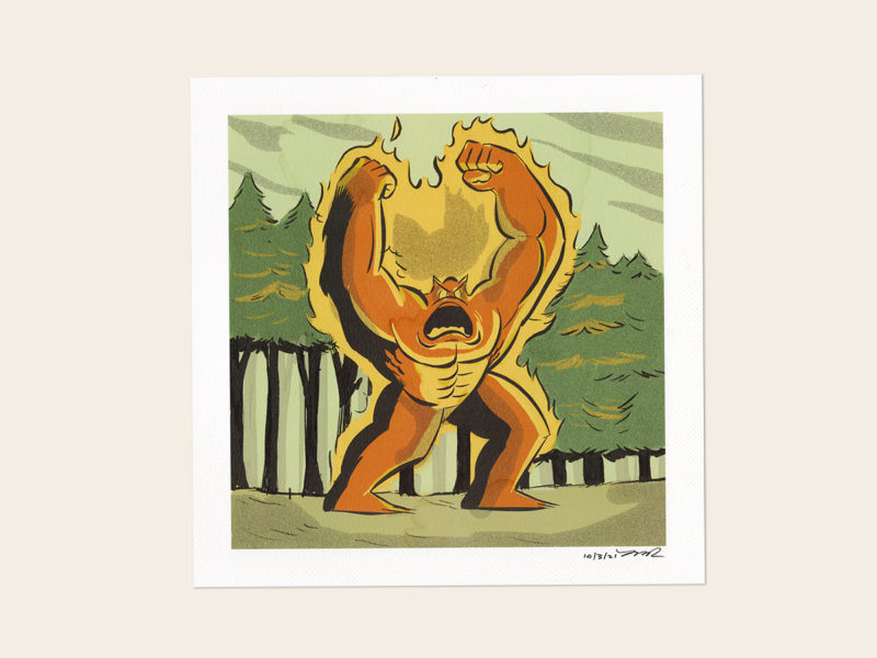 Arms In The Air | Burny Wild's 10 x 10" Art Print