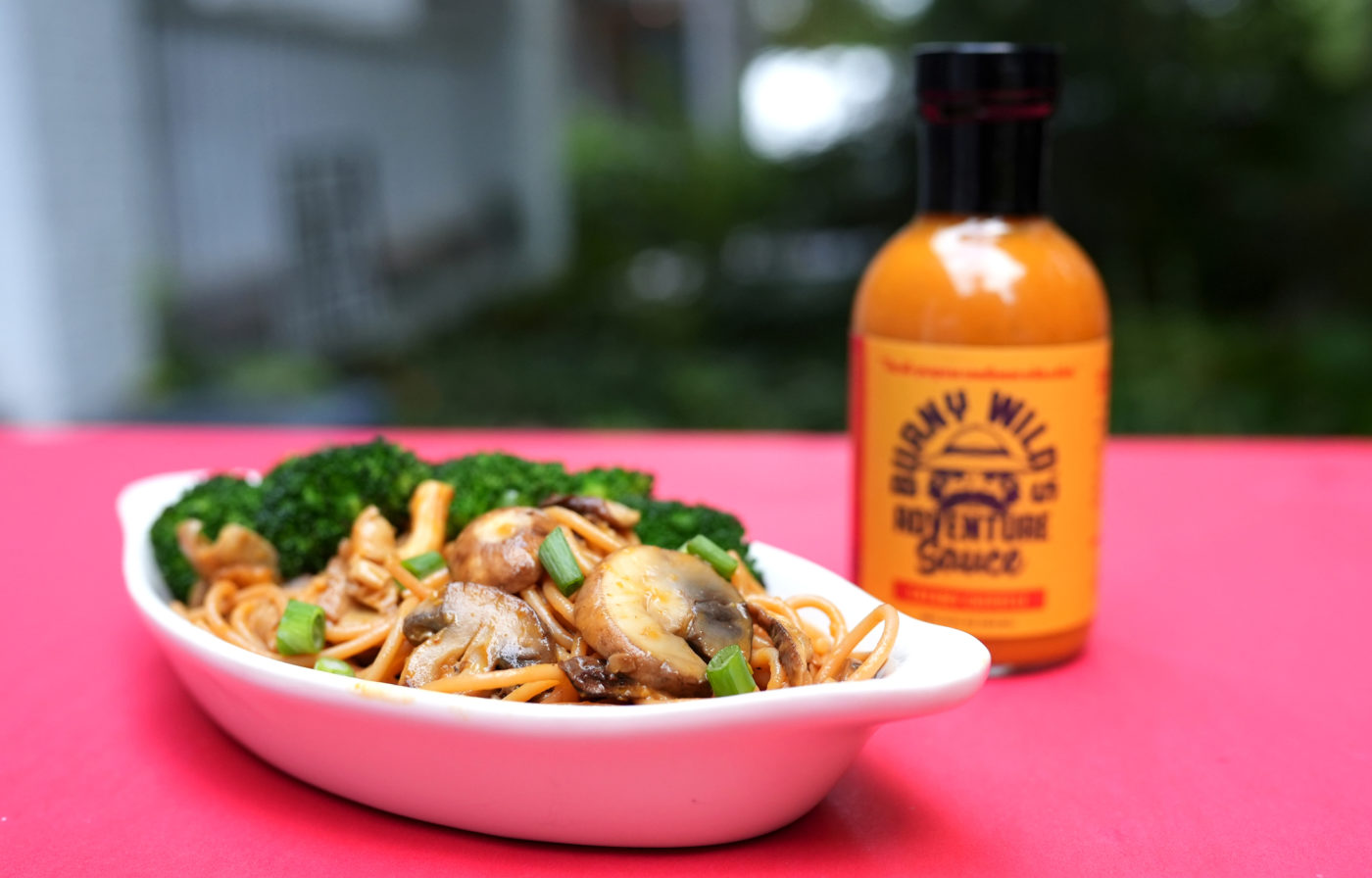 Burny Wild's Adventure Sauce tossed within pad thai, adding the perfect amount of heat to any dish. Raleigh's favorite 