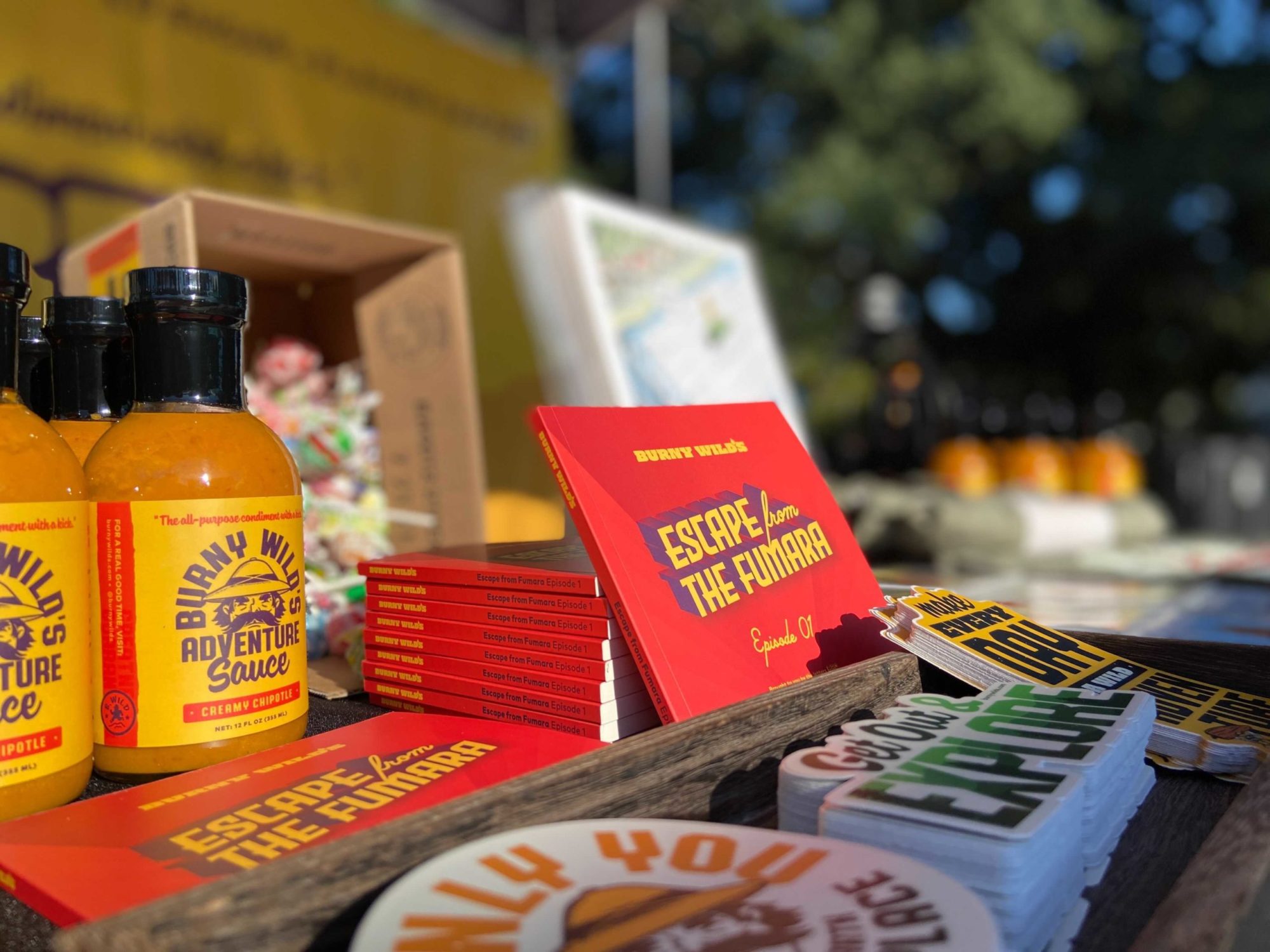 Stack of Comic Books | Burny Wild's Adventure Sauce at the Raleigh Night Market in Downtown Raleigh, NC