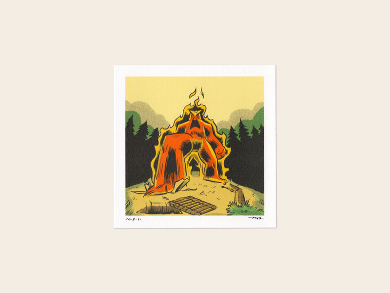 On Fire | Burny Wild's 5 x 5" Art Print