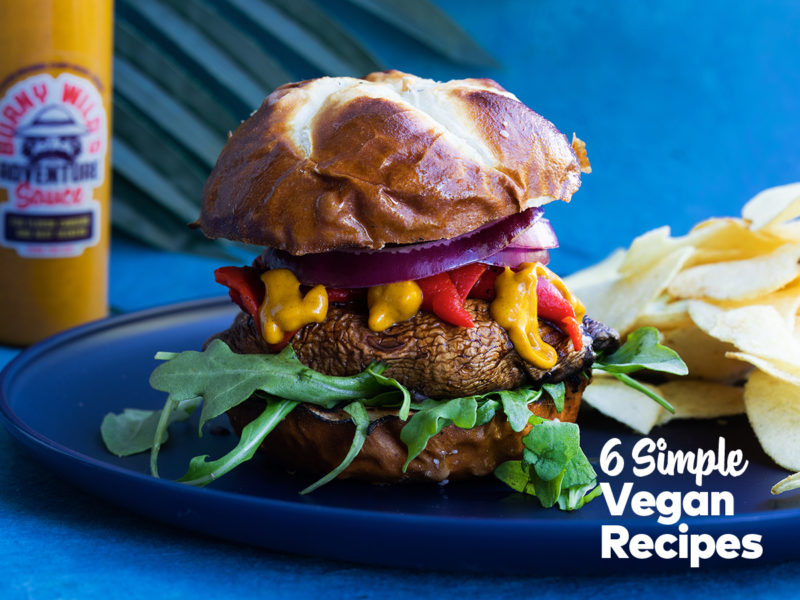 Portobello Burny Burgers | Six Simple Vegan Recipes with Burny Wild's Adventure Sauce
