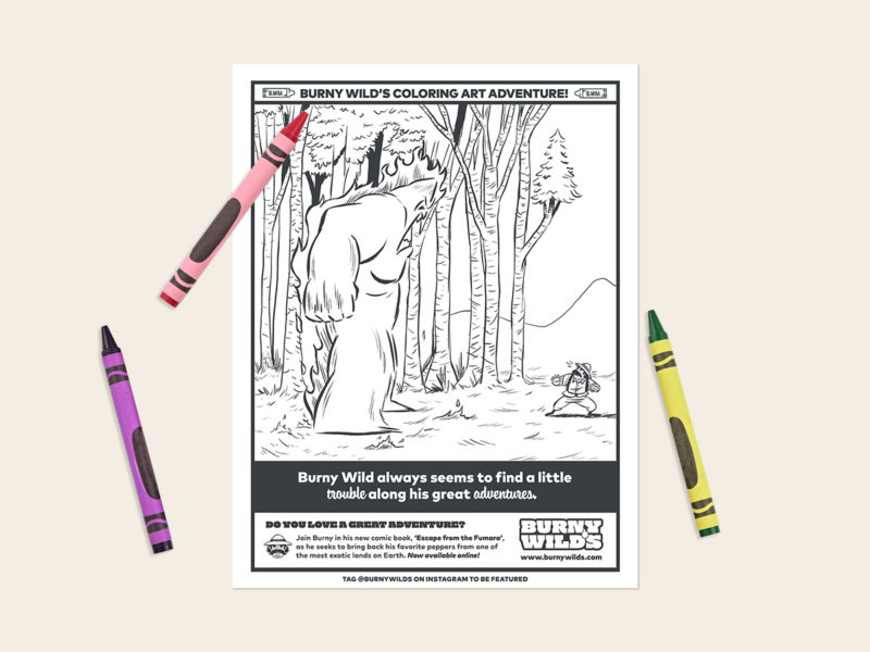Burny Wild's Kid's Coloring Sheet Digital Download