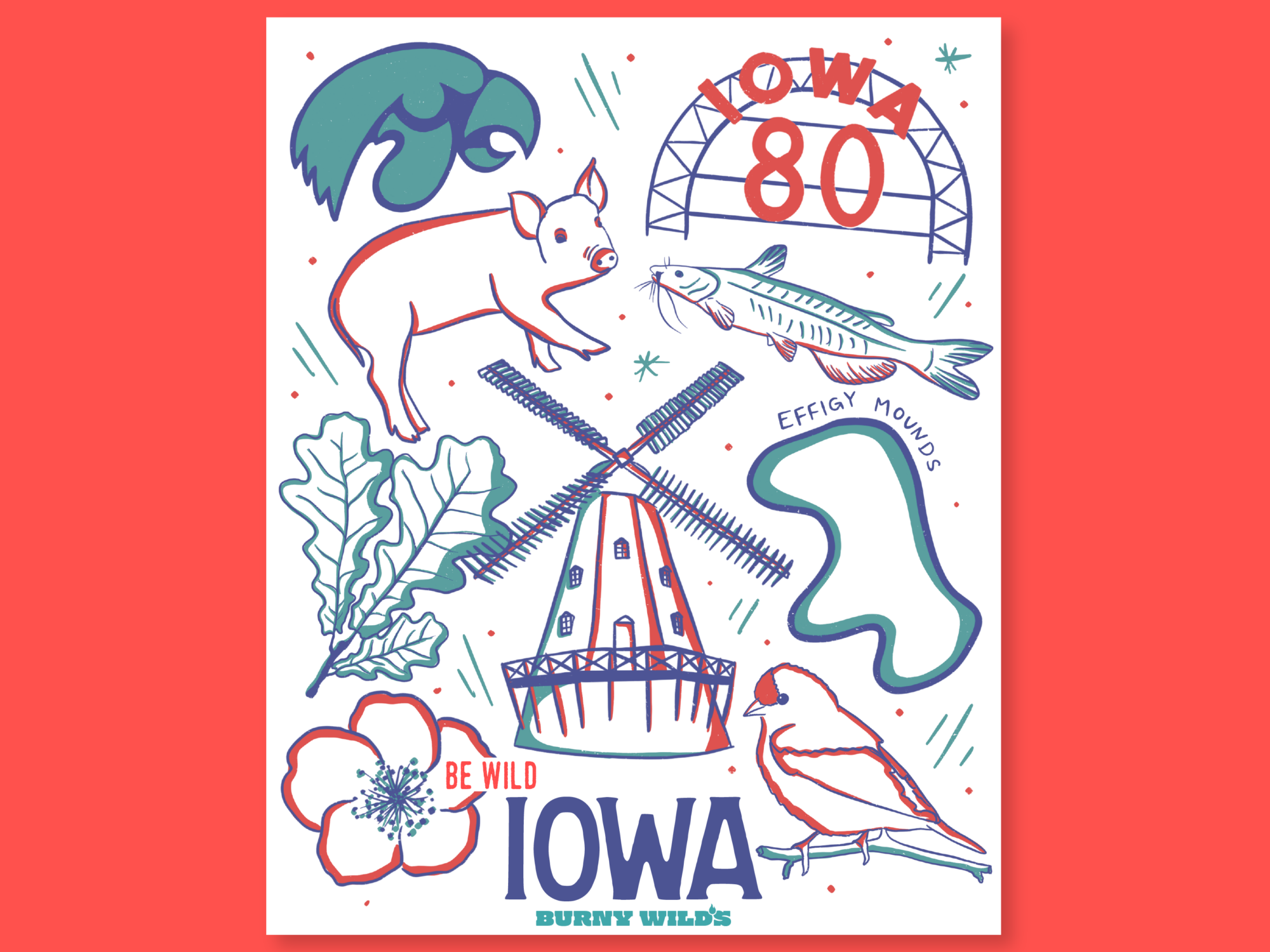 Iowa State Poster Digital Download Burny Wild's