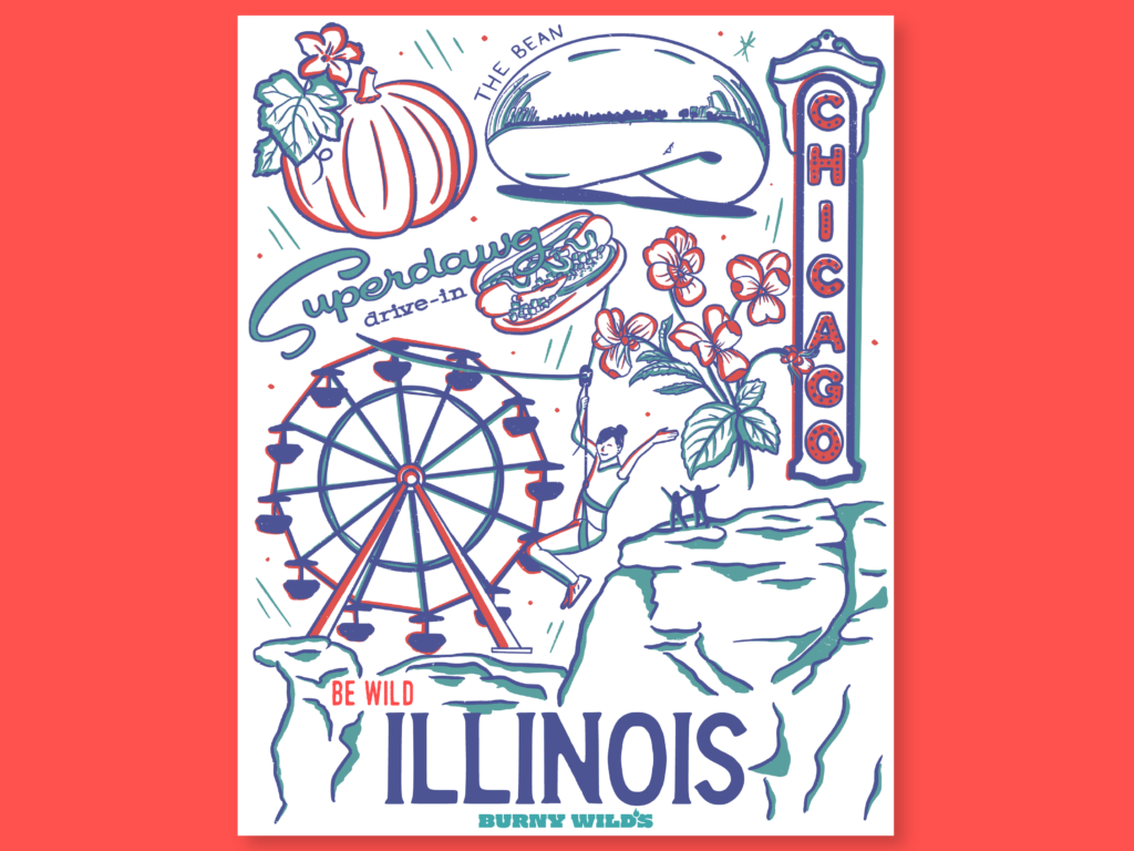 Photo State Poster Illinois State Poster - Digital Download - Burny Wild's