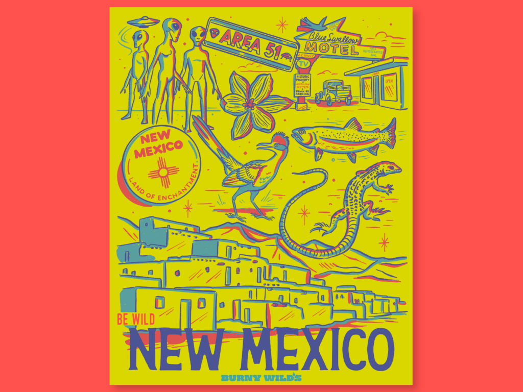 New Mexico State Poster - Digital Download - Burny Wild's